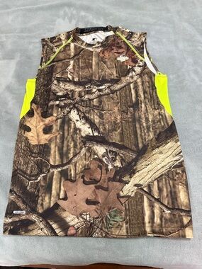 STARTER Boys' Brown Camo Tank with Neon Yellow Accents